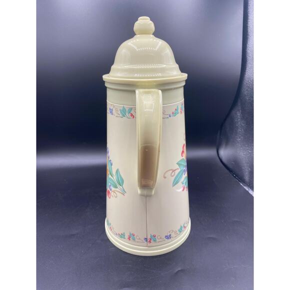 Vtg 1980s Corningware insulated carafe "Abundance" pattern autumn fruits pitcher - Picture 3 of 8